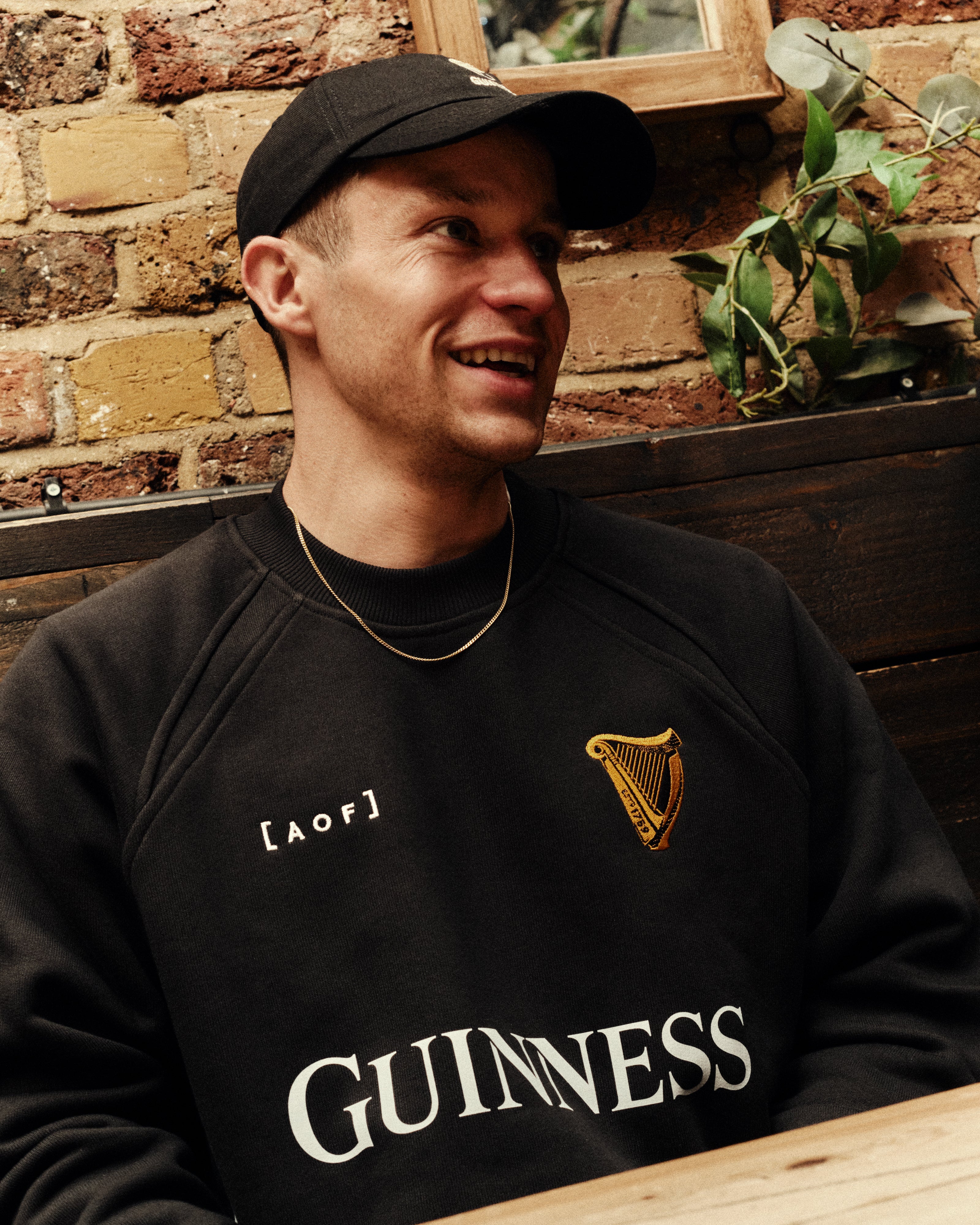 ART OF x Guinness Black Panelled Sweat | Embroidered Football Sweater