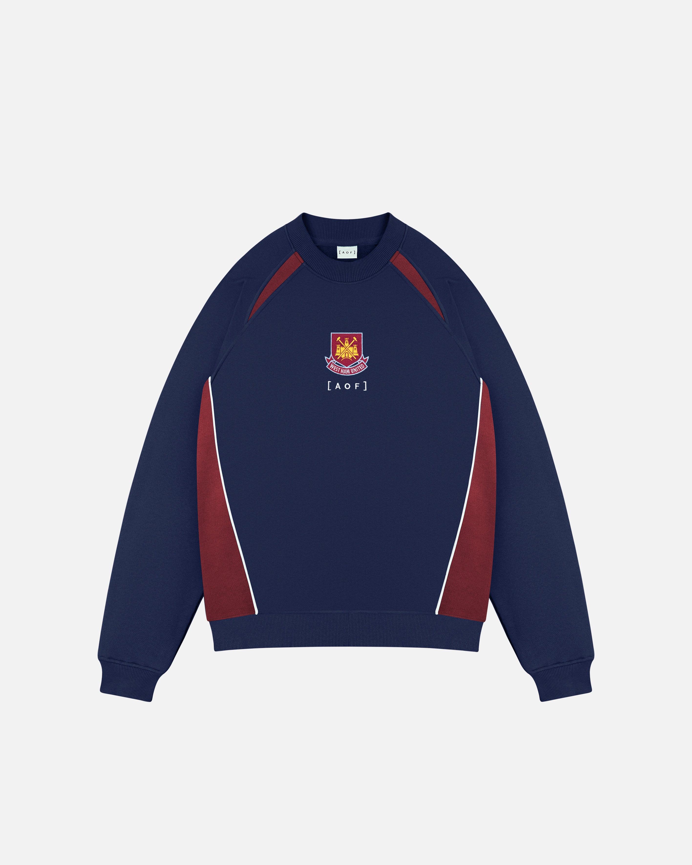 AOF x West Ham Navy Panelled Sweat | Art of Football