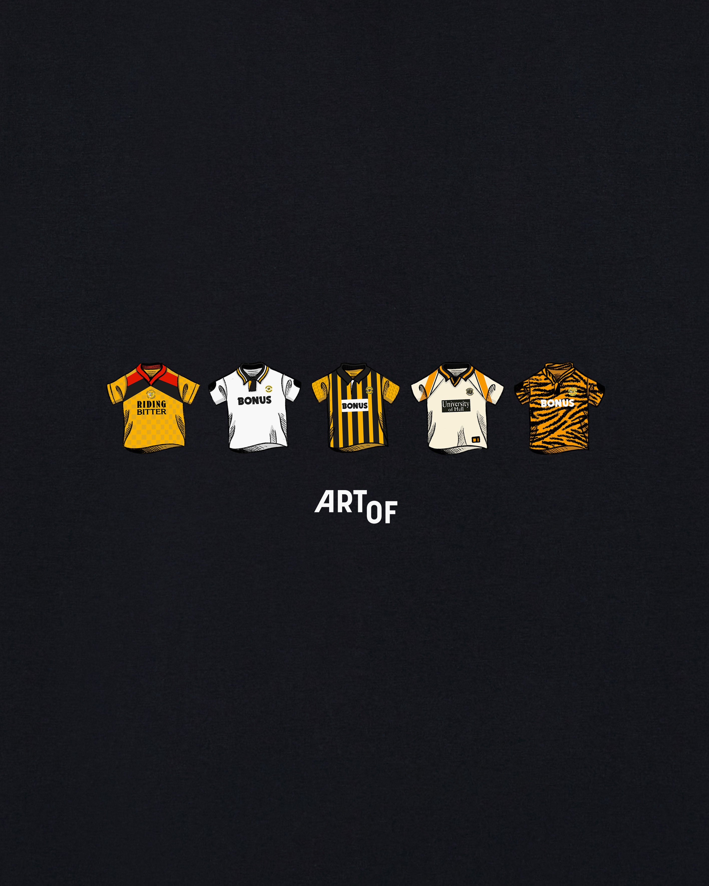 ART OF Hull Printed Classics Tee | Black Graphic Football T-shirt