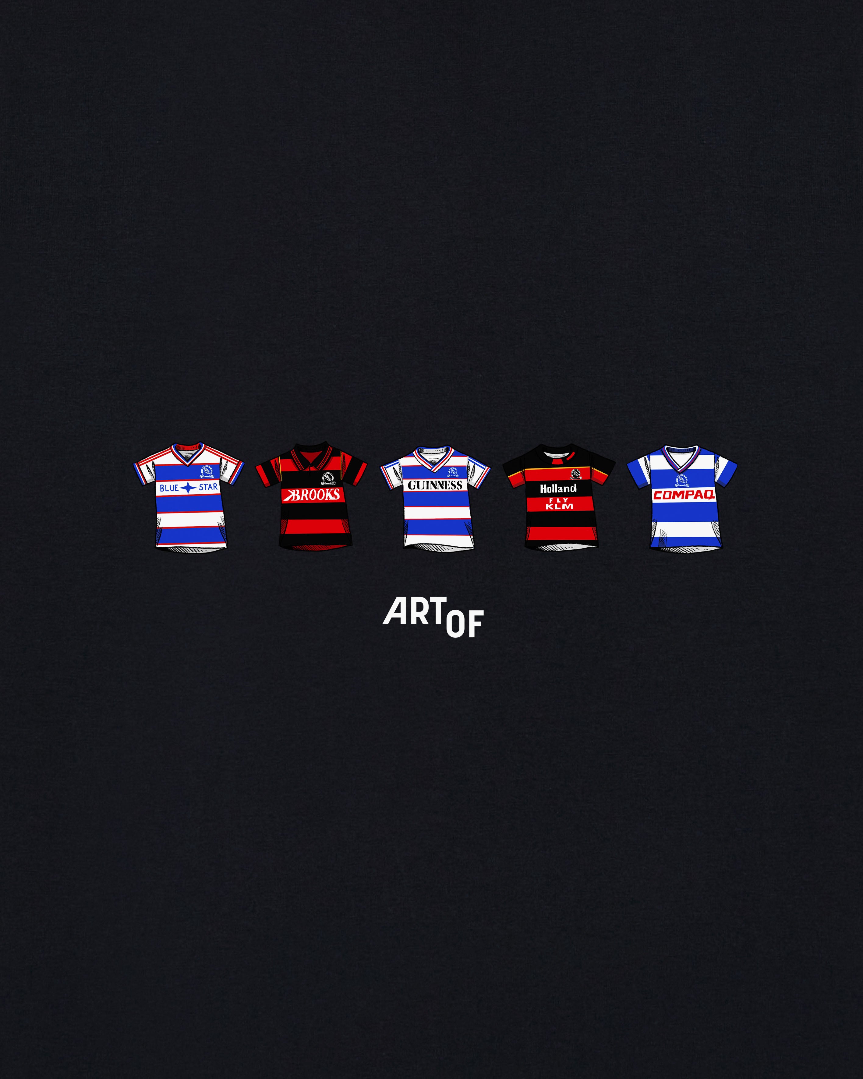 ART OF x QPR Printed Classics Tee | Black Graphic Football T-shirt
