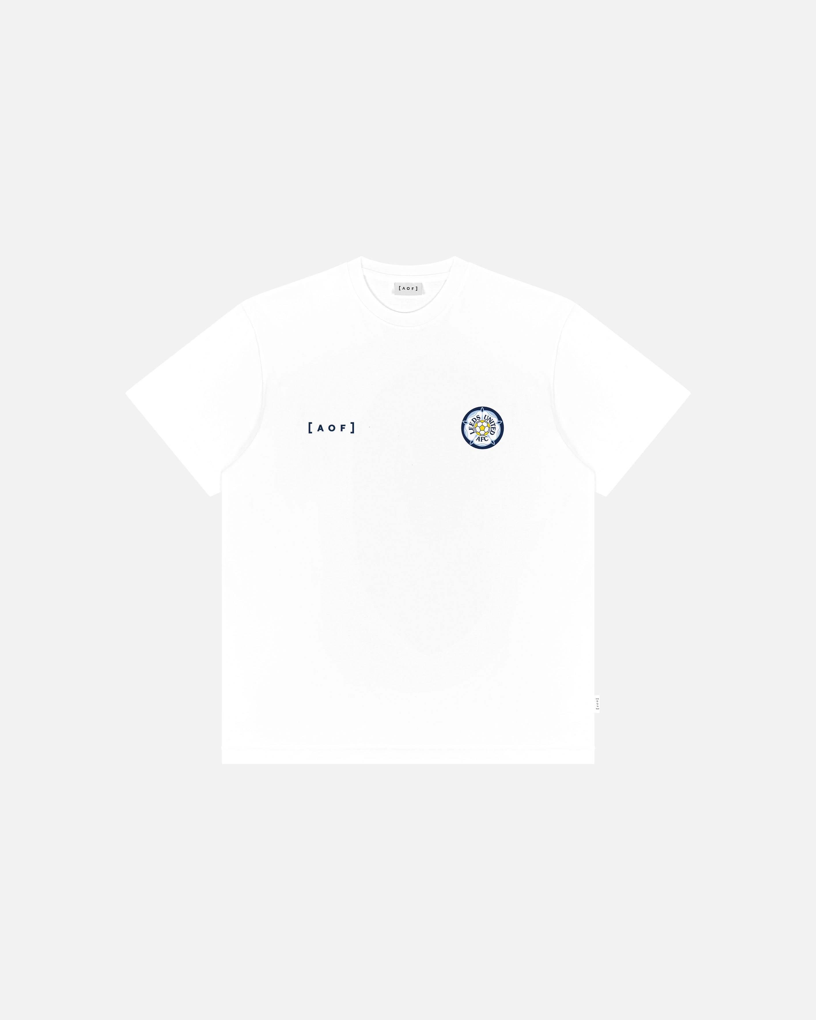 AOF x Leeds 90s Crest Tee | White Graphic T-shirt | Art of Football