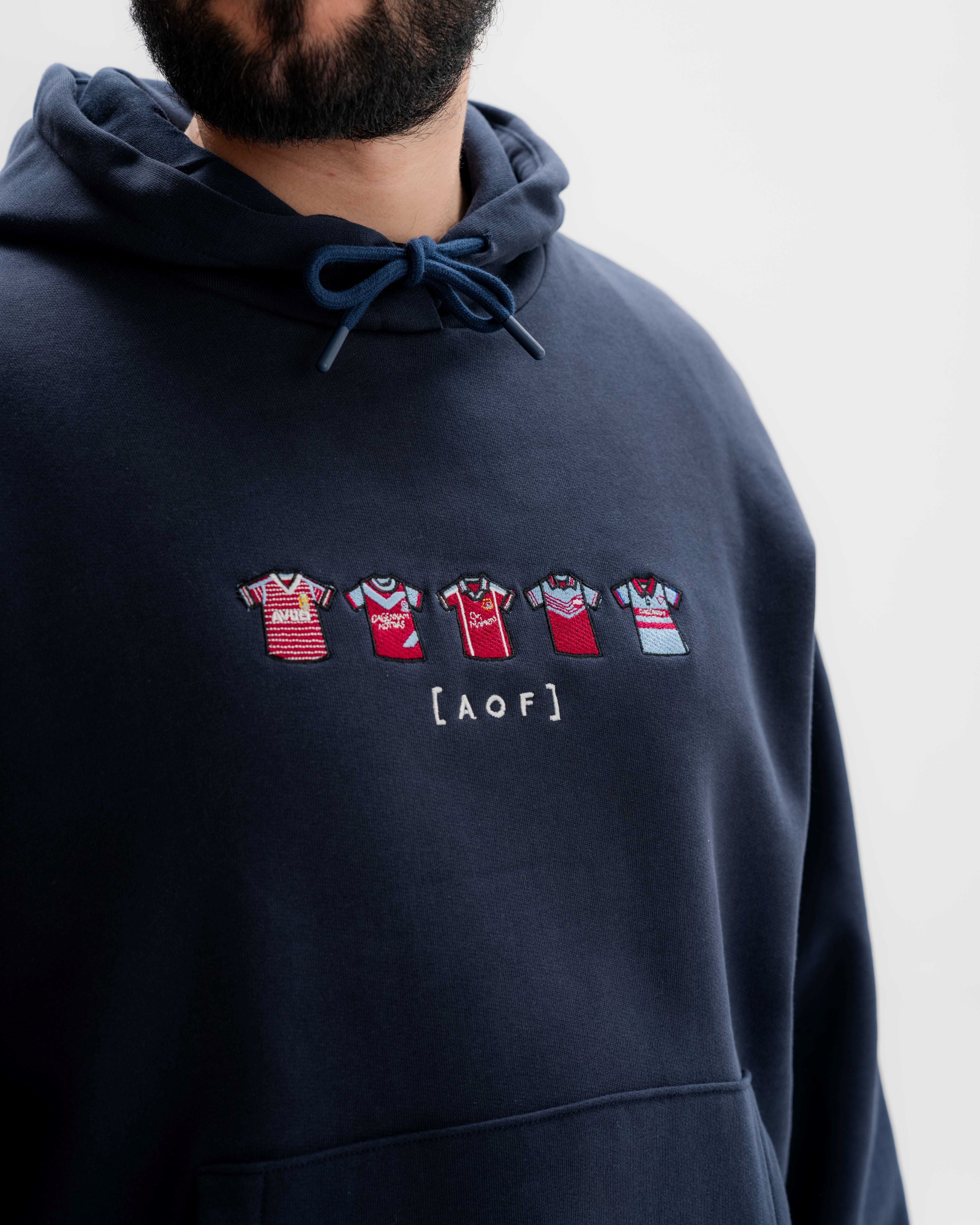 AOF West Ham Embroidered Classics | Navy Hoodie | Art of Football