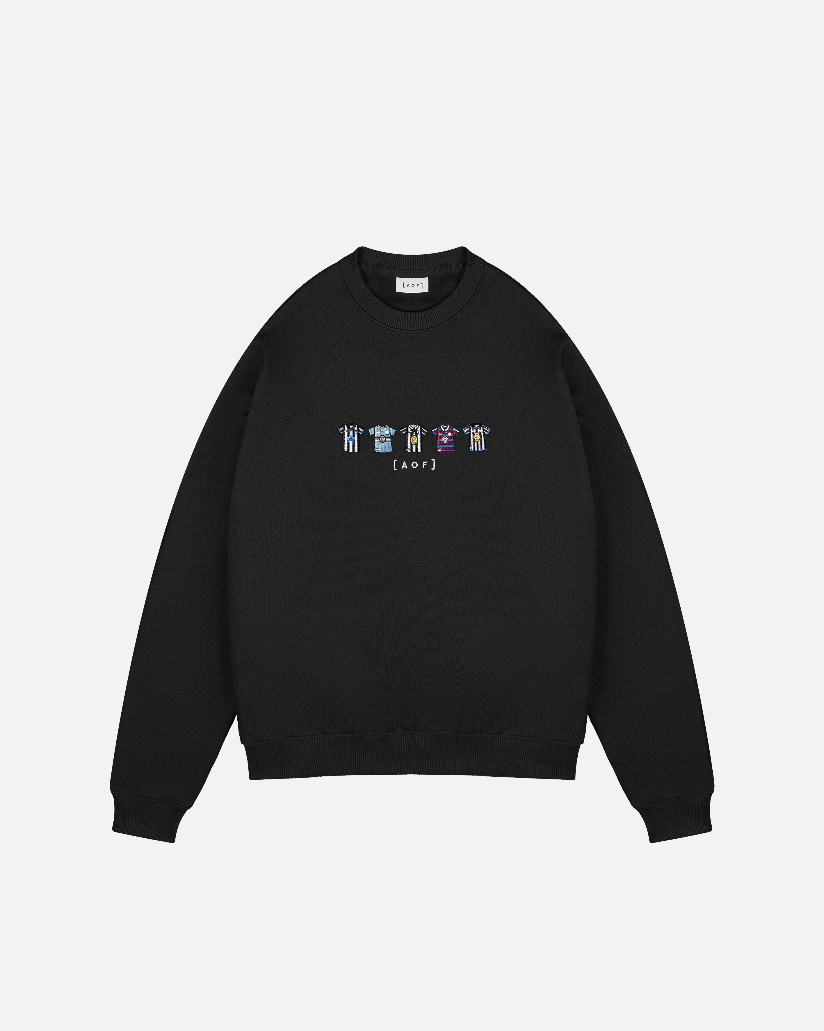 AOF Toon Embroidered Classics | Black Sweat | Art of Football
