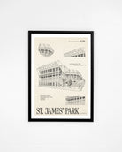 ART OF Toon Blueprint Framed Print | NUFC Football Wall Art