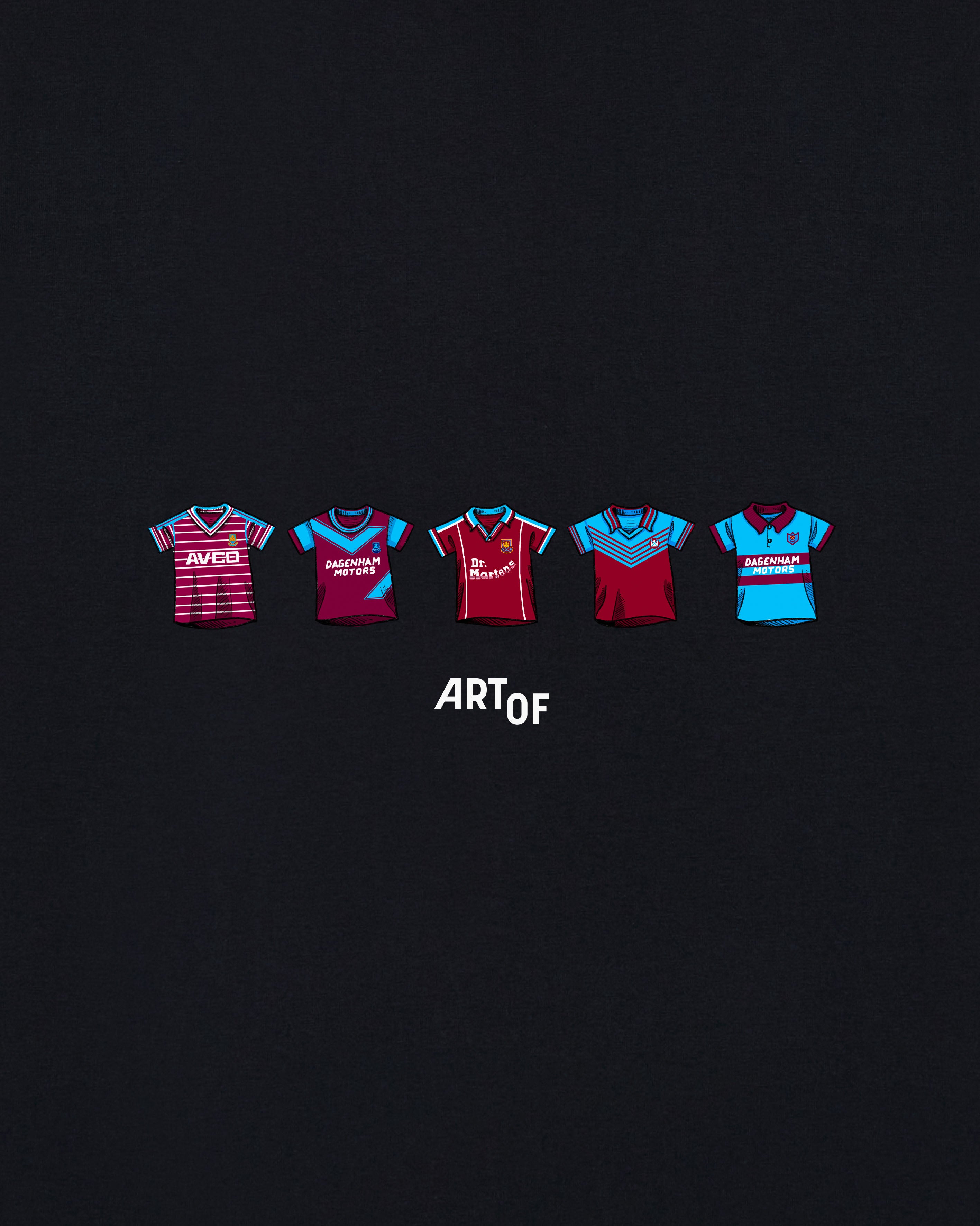 ART OF x West Ham Printed Classics Tee | Black Football T-shirt
